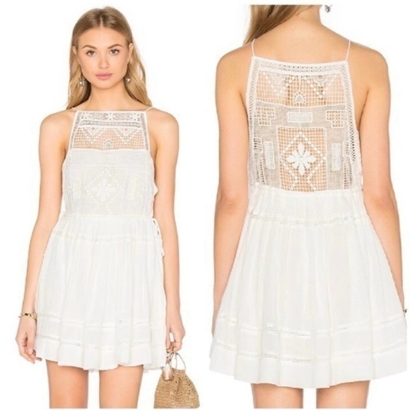 Free People  White Crochet Free People Emily Dress Boho - Picture 8 of 13